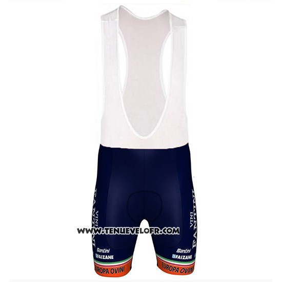 2018 Maillot Ciclismo Nippo Vini Fantini Europe Ovini Fonce Bleu Manches Courtes et Cuissard